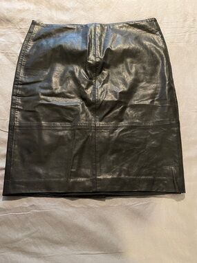 Premise Black Faux Leather Pencil Skirt